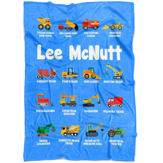 Lee McNutt Construction Blanket Blue