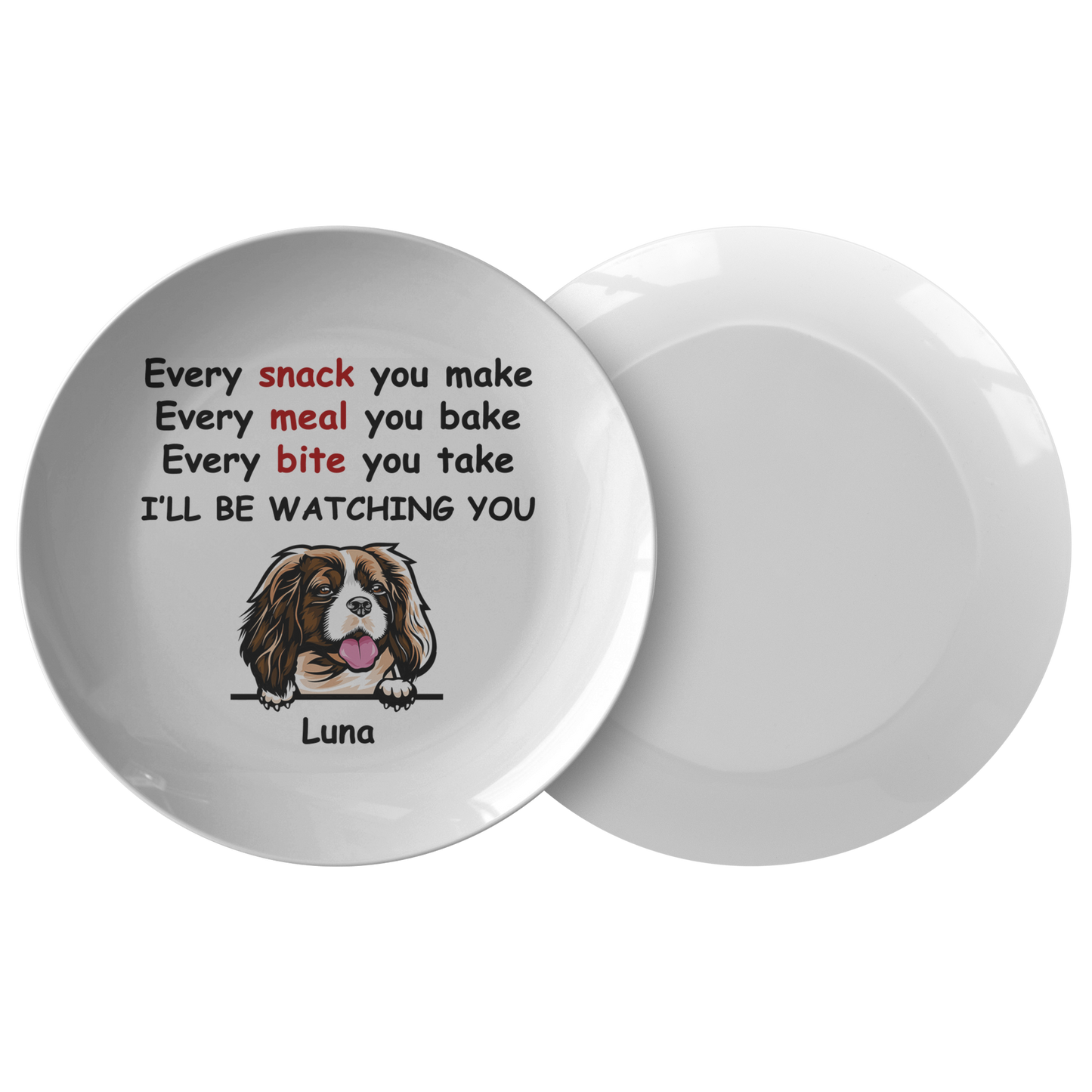 Every Snack You Make, Funny Custom Plate, Personalized Gifts for Dog Lovers
