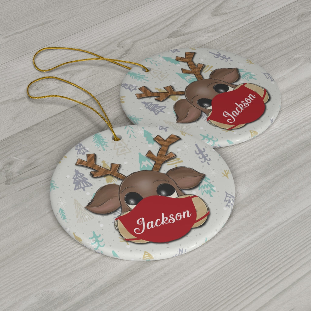 Personalized Kids Name Christmas Ceramic Ornaments