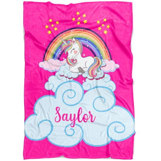 Personalized Name Magical Unicorn Blanket for Babies & Girls - Saylor