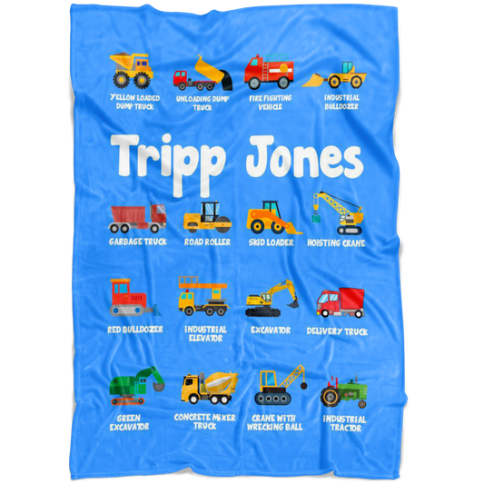 Tripp Jones Construction Blanket Blue
