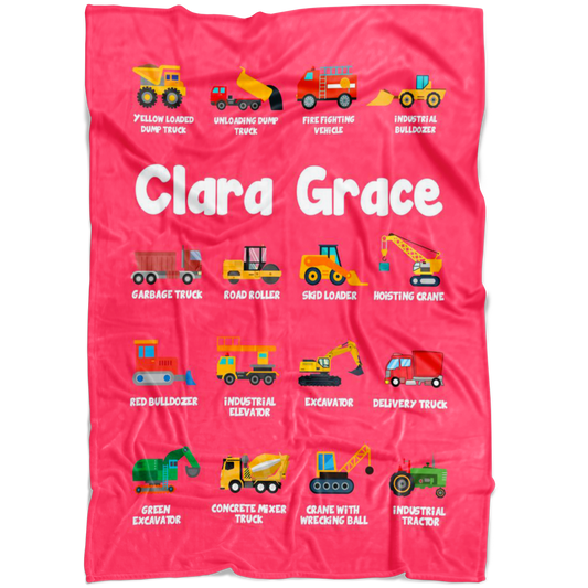 Clara Grace Construction Blanket Pink