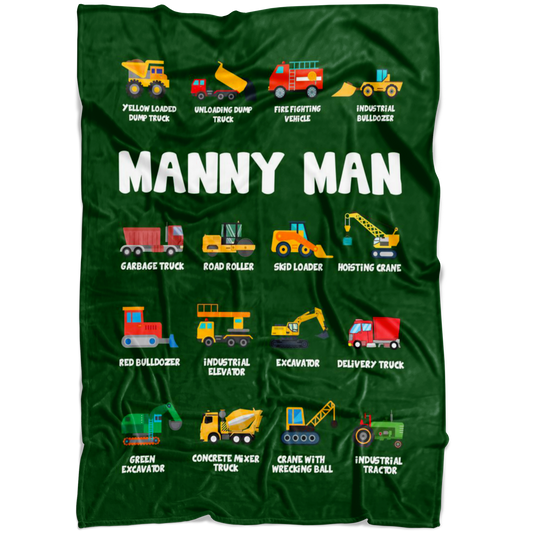 Manny Man Construction Blanket Green