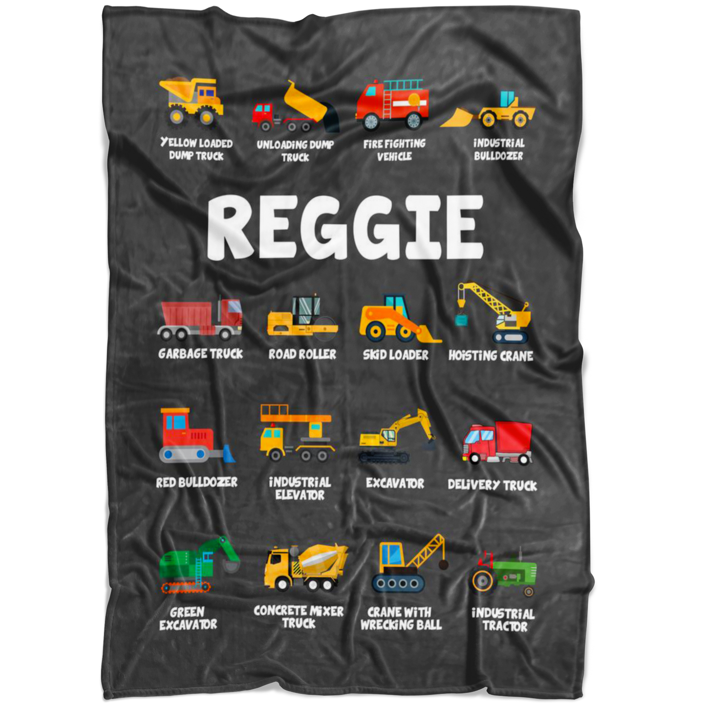 Reggie Construction Blanket Grey