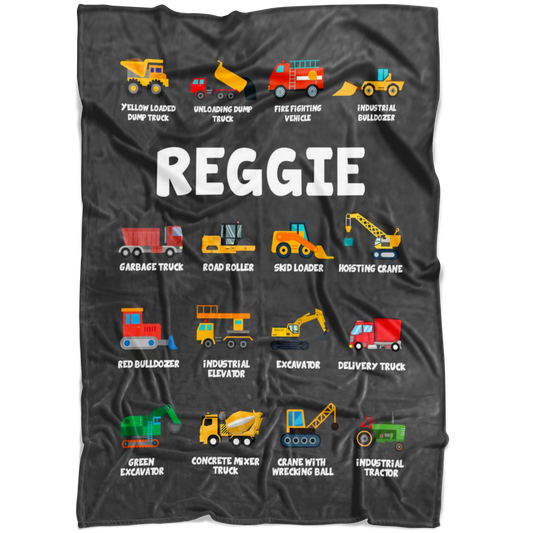 Reggie Construction Blanket Grey