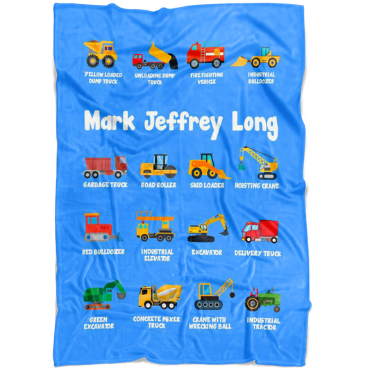 Mark Jeffrey Long Construction Blanket Blue