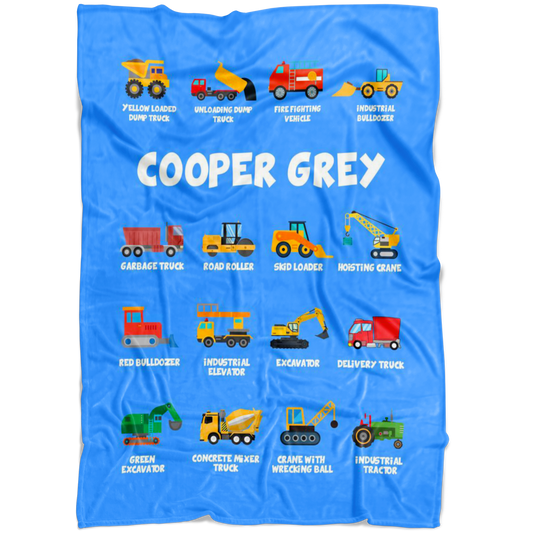 Cooper Grey Construction Blanket Blue